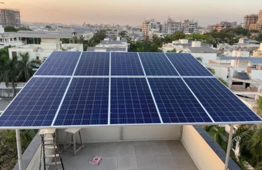 Solar panels installed on a rooftop