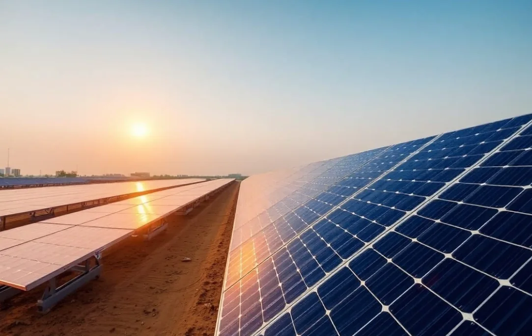 Illustrative large-scale solar panel array
