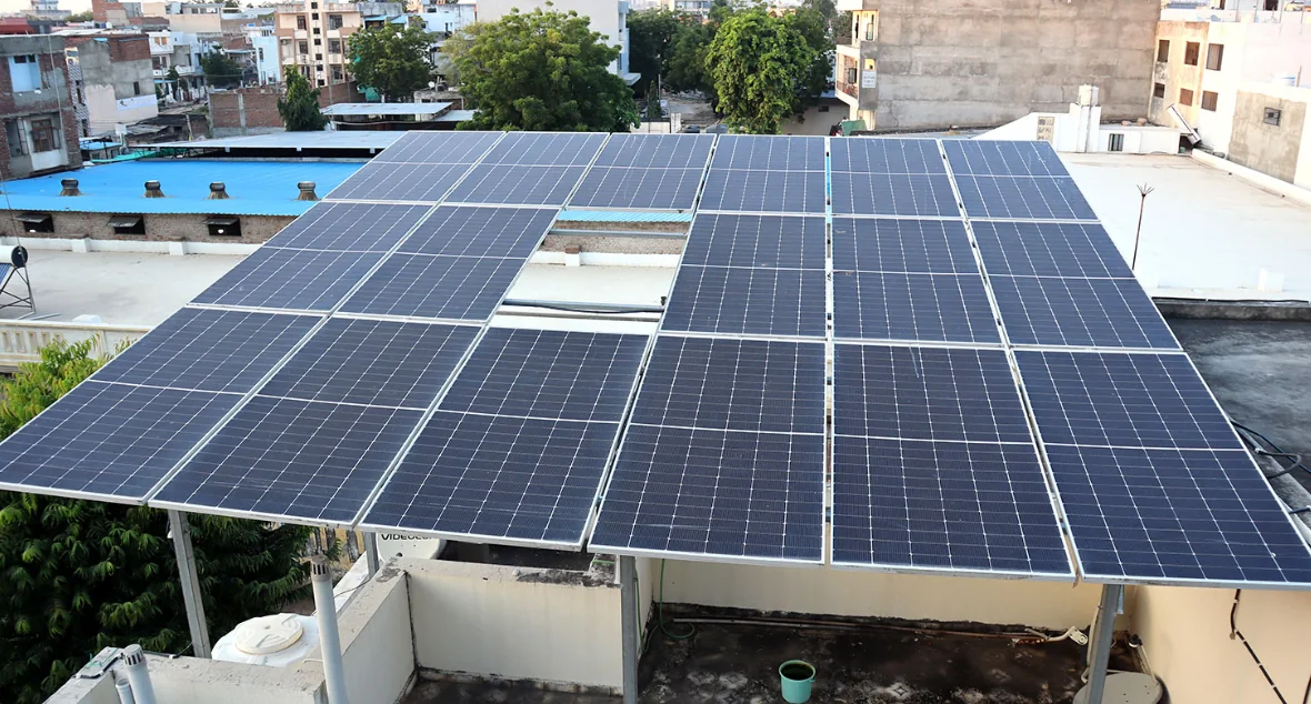 Illustrative residential rooftop solar system